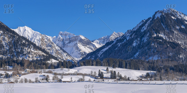 Germany- Oberstdorf- Lorettowiesen- mountains cape in winter
