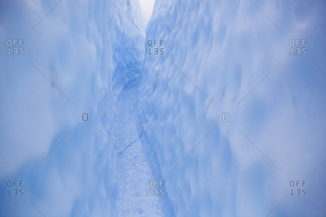 Snow covered aisle