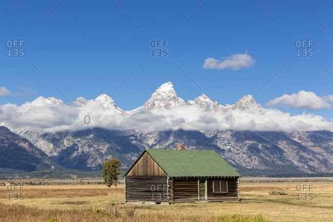 Usa Wyoming Grand Teton National Park Jackson Hole Log Cabin