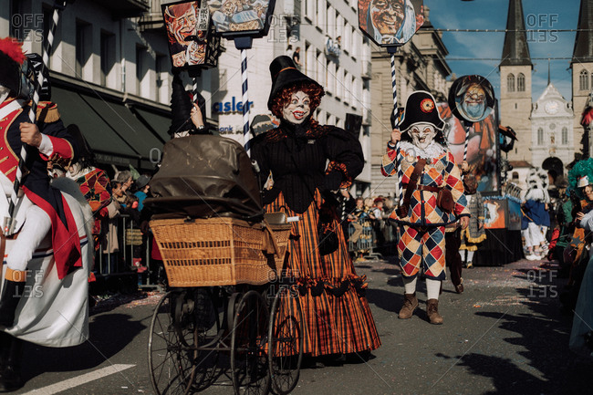 Lucerne, Switzerland - February 25, 2017: Lucerne Carnival Parade In ...