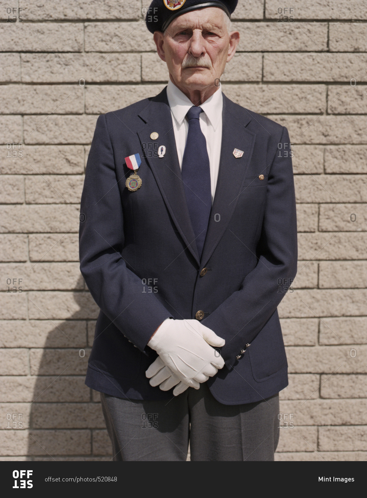 Portrait of elderly WWII veteran