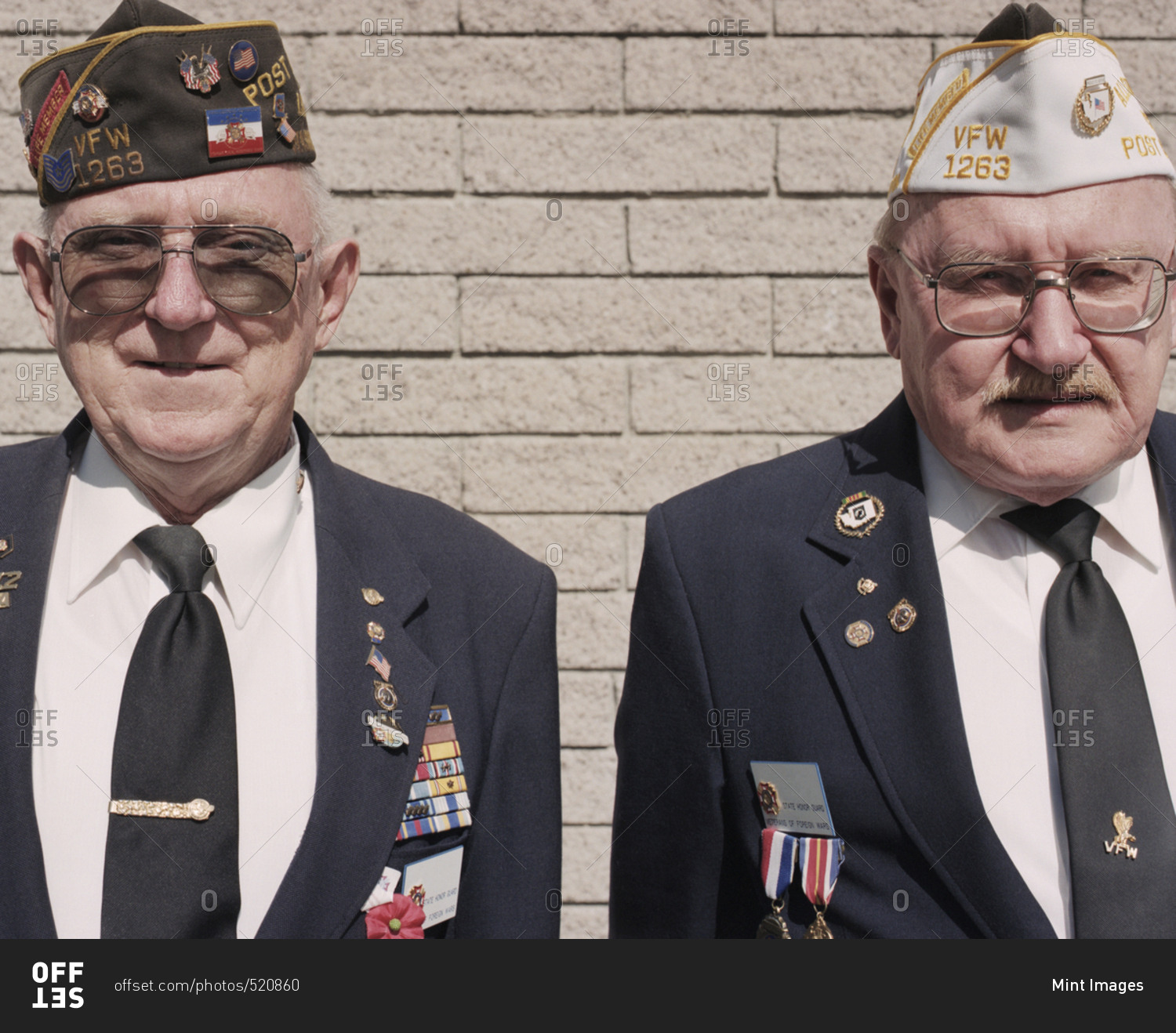 Portrait of two elderly Korean War veterans
