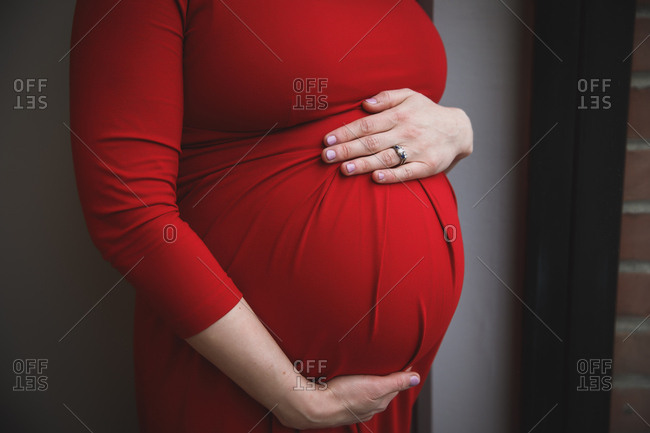 red dress pregnant