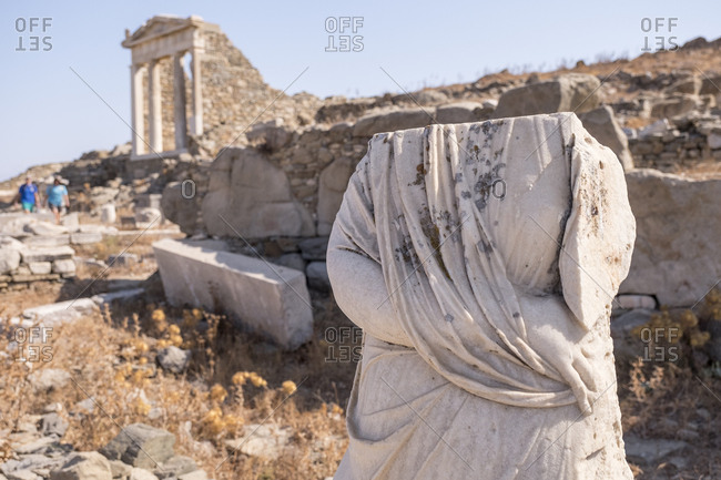 Ruins of the Sanctuary of the Egyptian Gods at the archaeological site of Delos.