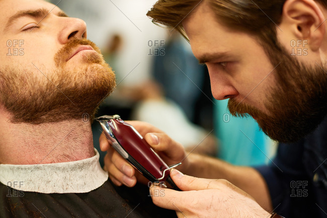 shaving neck with electric razor