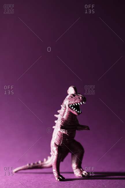 Portrait of a toy Tyrannosaurus