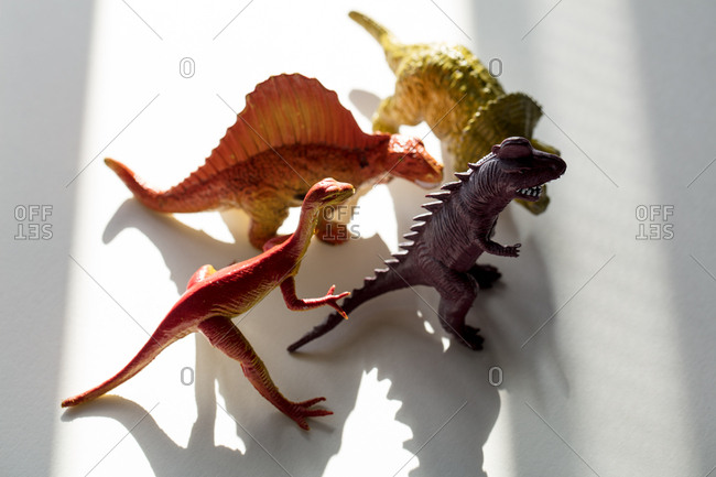 Group of toy dinosaurs