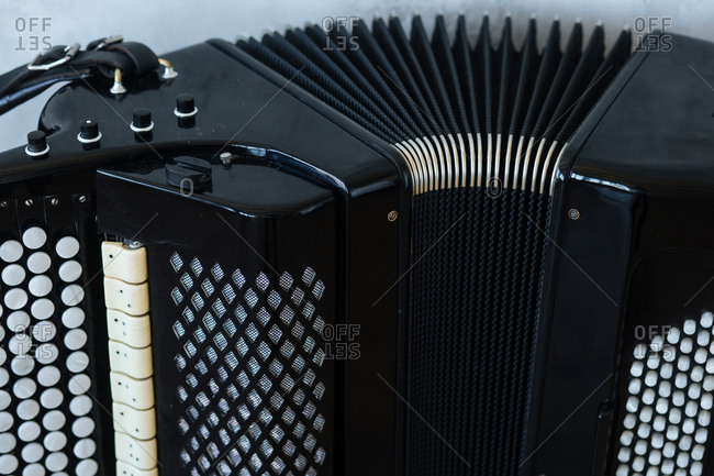 An accordion in close up stock photo OFFSET