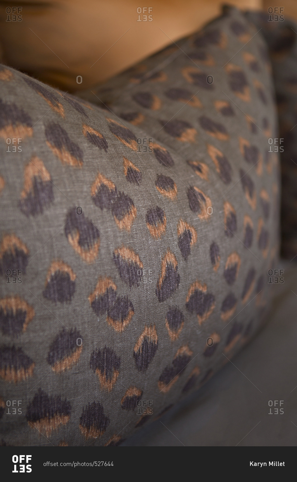 Close-up of stylish patterned pillow case