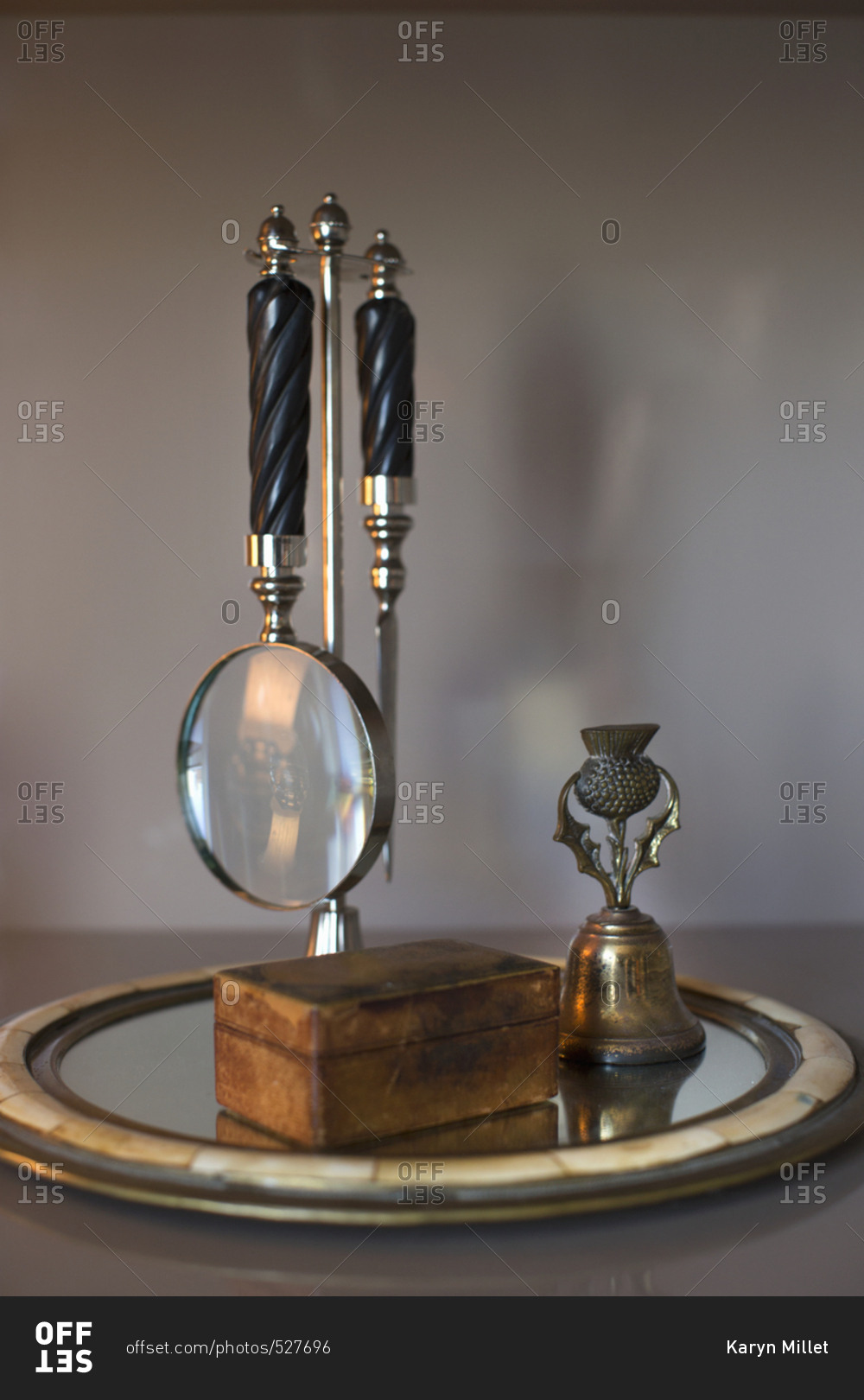 Bottle & Letter Opener Details about   Polished Brass Set of 3 Wooden Handle Magnifying Glass 