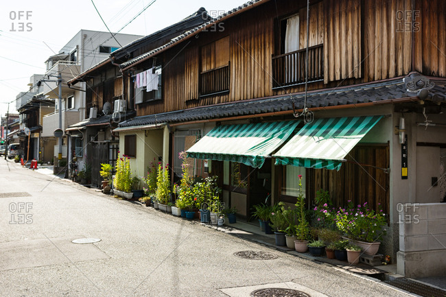Osaka, Japan - September 10, 2016: Old shopping street with nobody, Japan