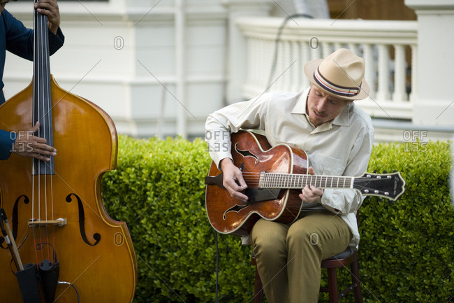 double bass and guitar