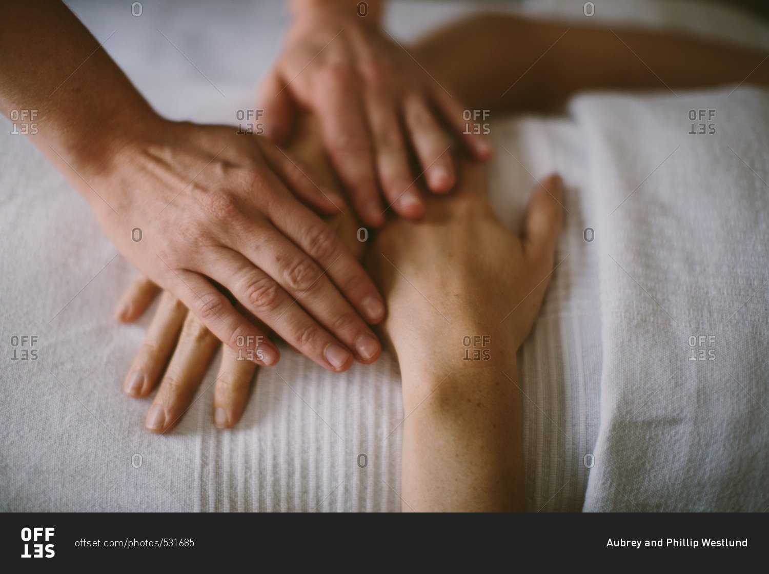 Hands during a massage