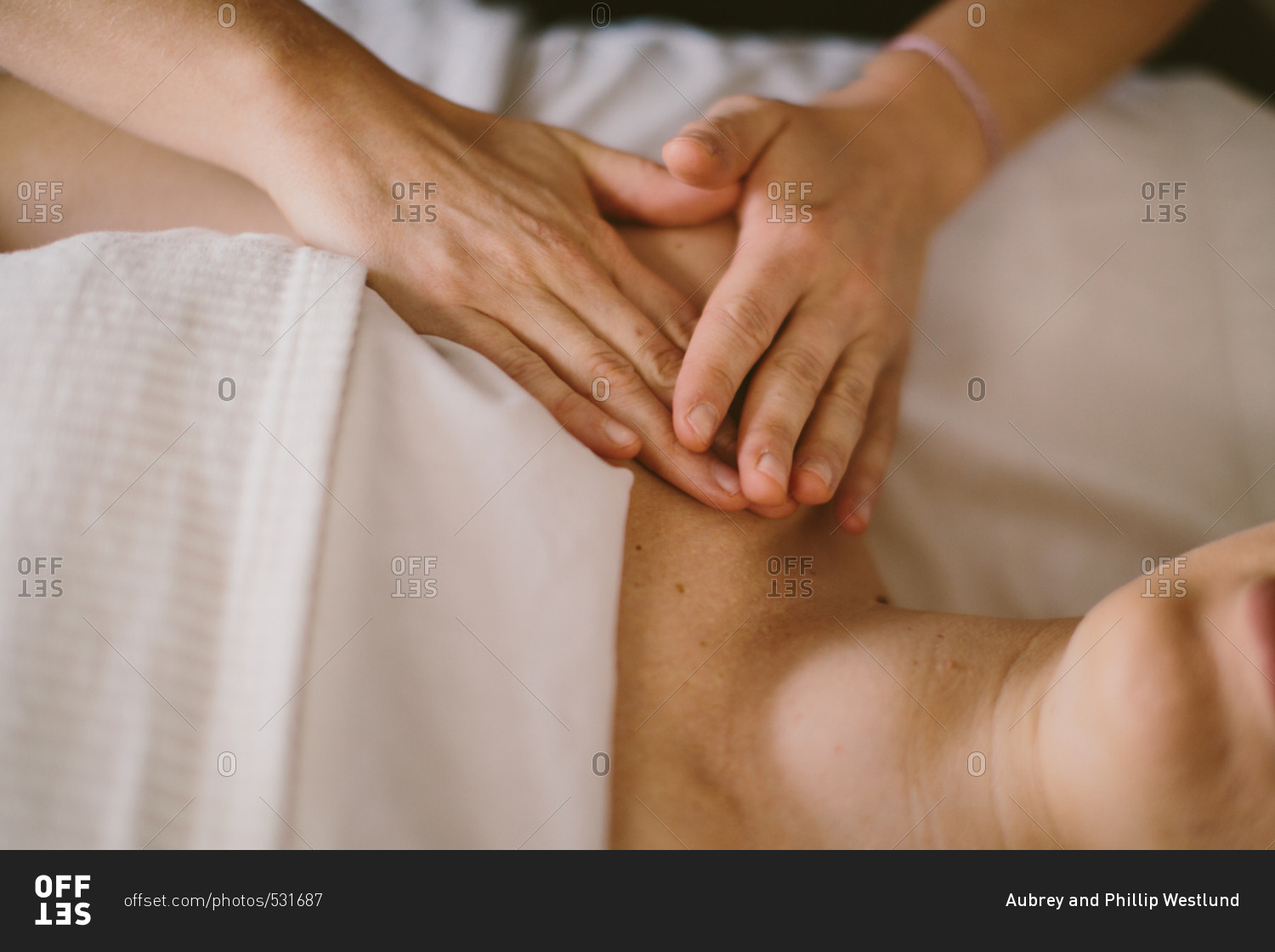 Hands giving a massage