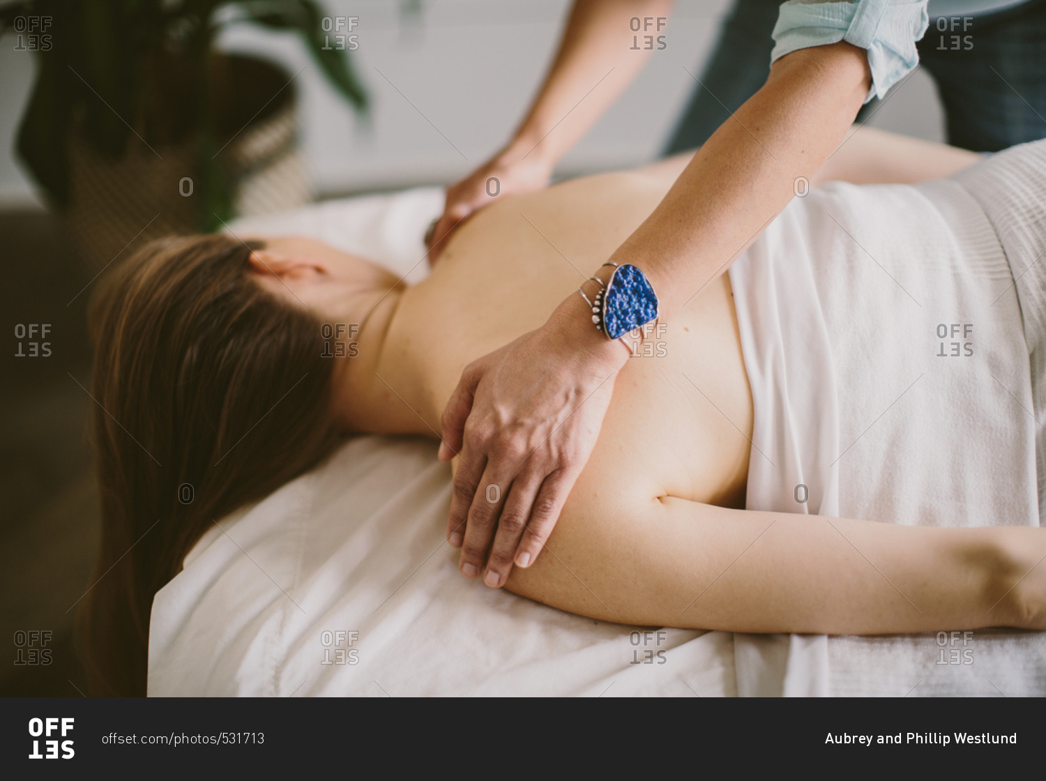 Massage therapist giving a massage