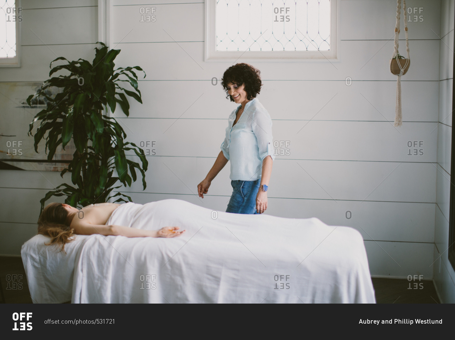 Woman on a massage table