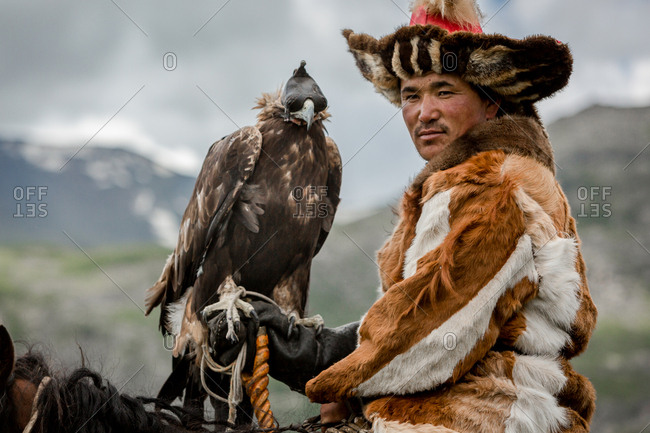 Mongolia Eagle Hunter Stock Photos Offset