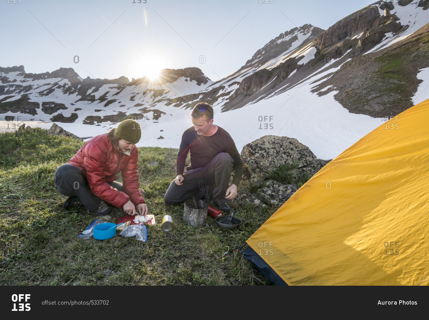 A Husband And His Wife Preparing A Meal While Camping In The Ice Lakes Basin