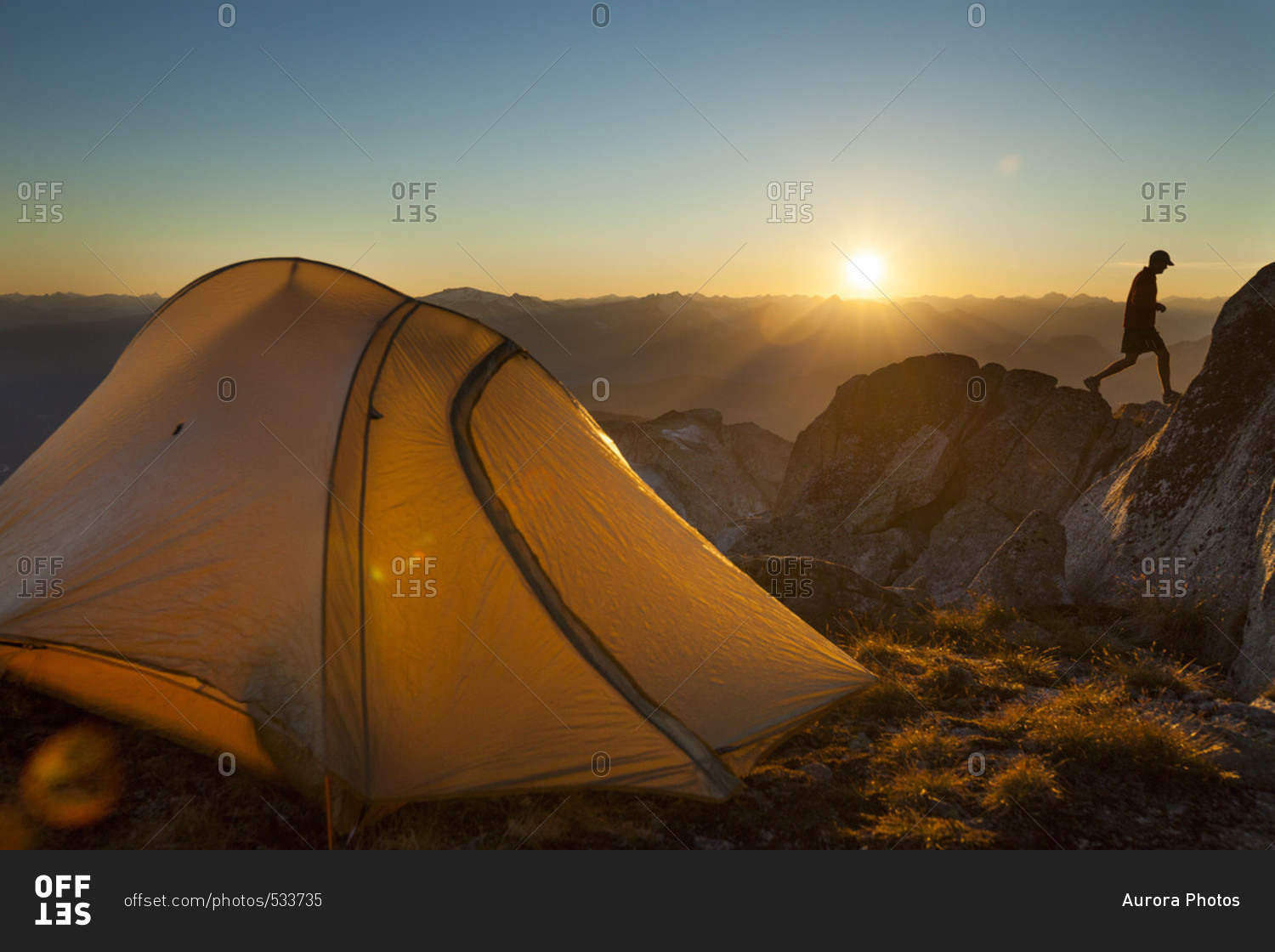 Campsite On Saxifrage Peak, Pemberton, British Columbia, Canada