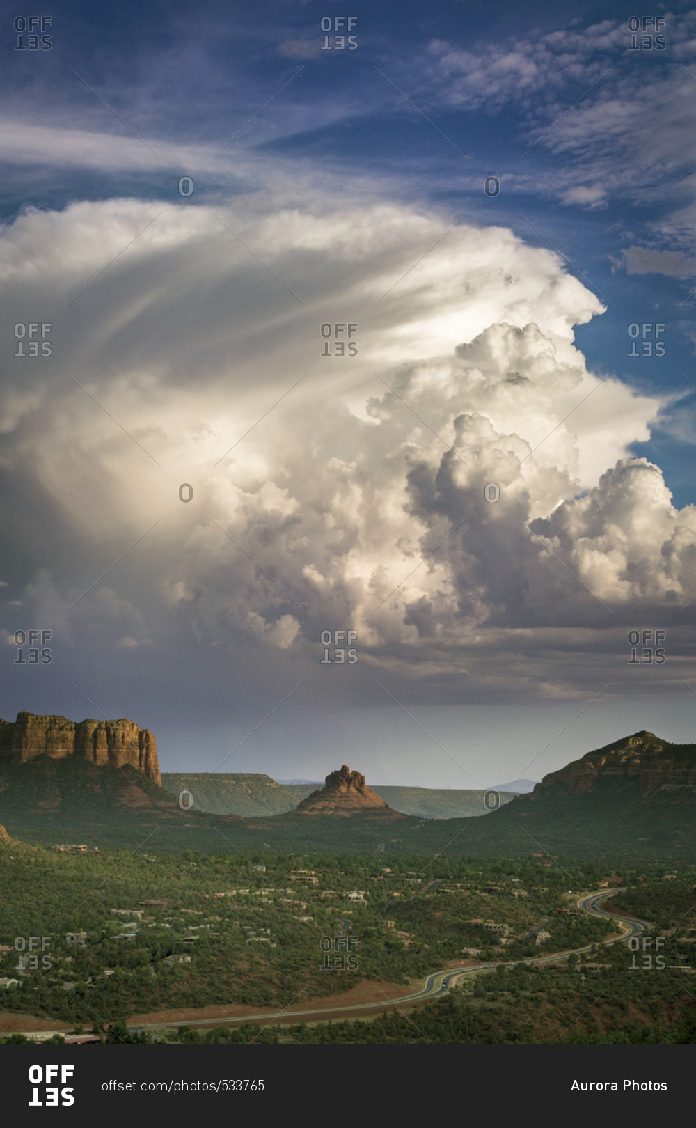 Monsoon Storm Develops Over Sedona, Arizona, Usa