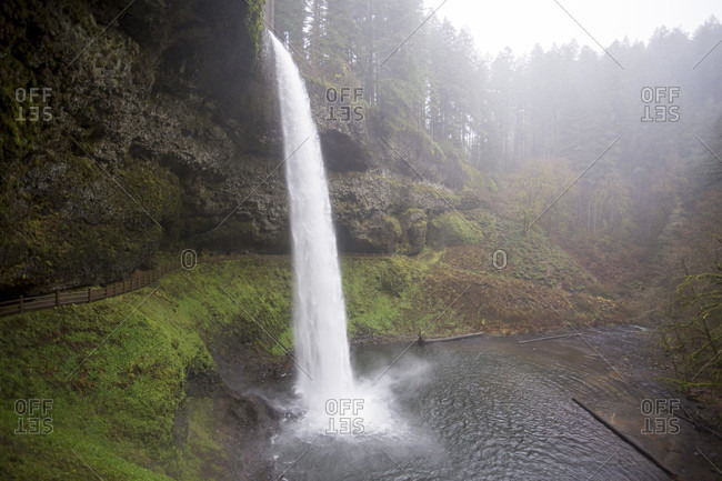 Trail Of Ten Falls Leads To The South Falls At Silver Falls State Park