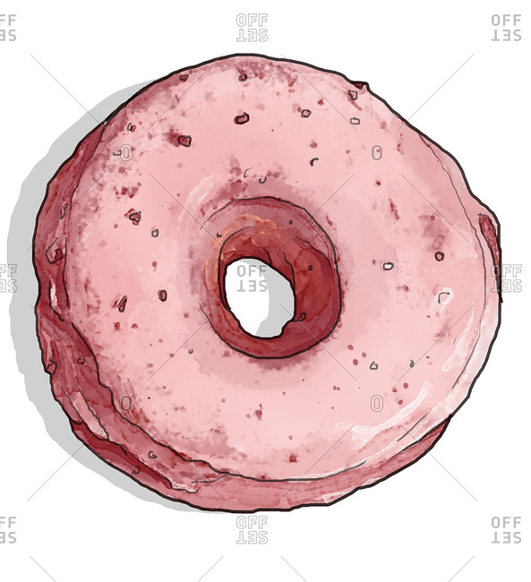 Pink frosted donut - Offset Collection