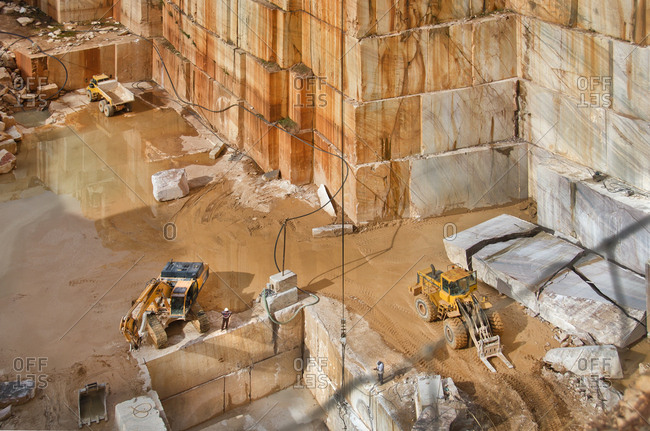 Alentejo, Portugal - October 21, 2014: A marble excavation site