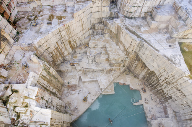 View of a deep marble quarry