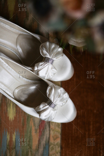 Shoes with bows on them stock photo 
