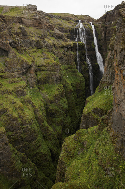Iceland, Suournes, Glymur waterfall