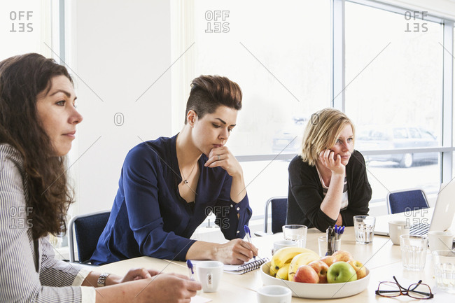 Sweden, Women concentrating on discussion