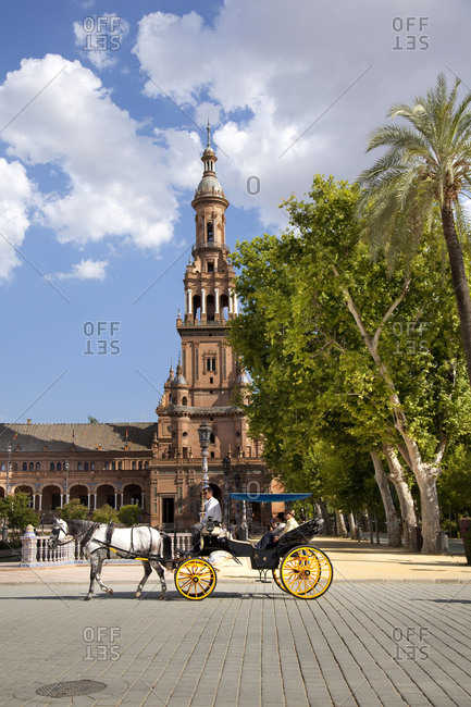 Seville, Andalusia, Spain - January 26, 2016: Plaza de Espa√êa Square
