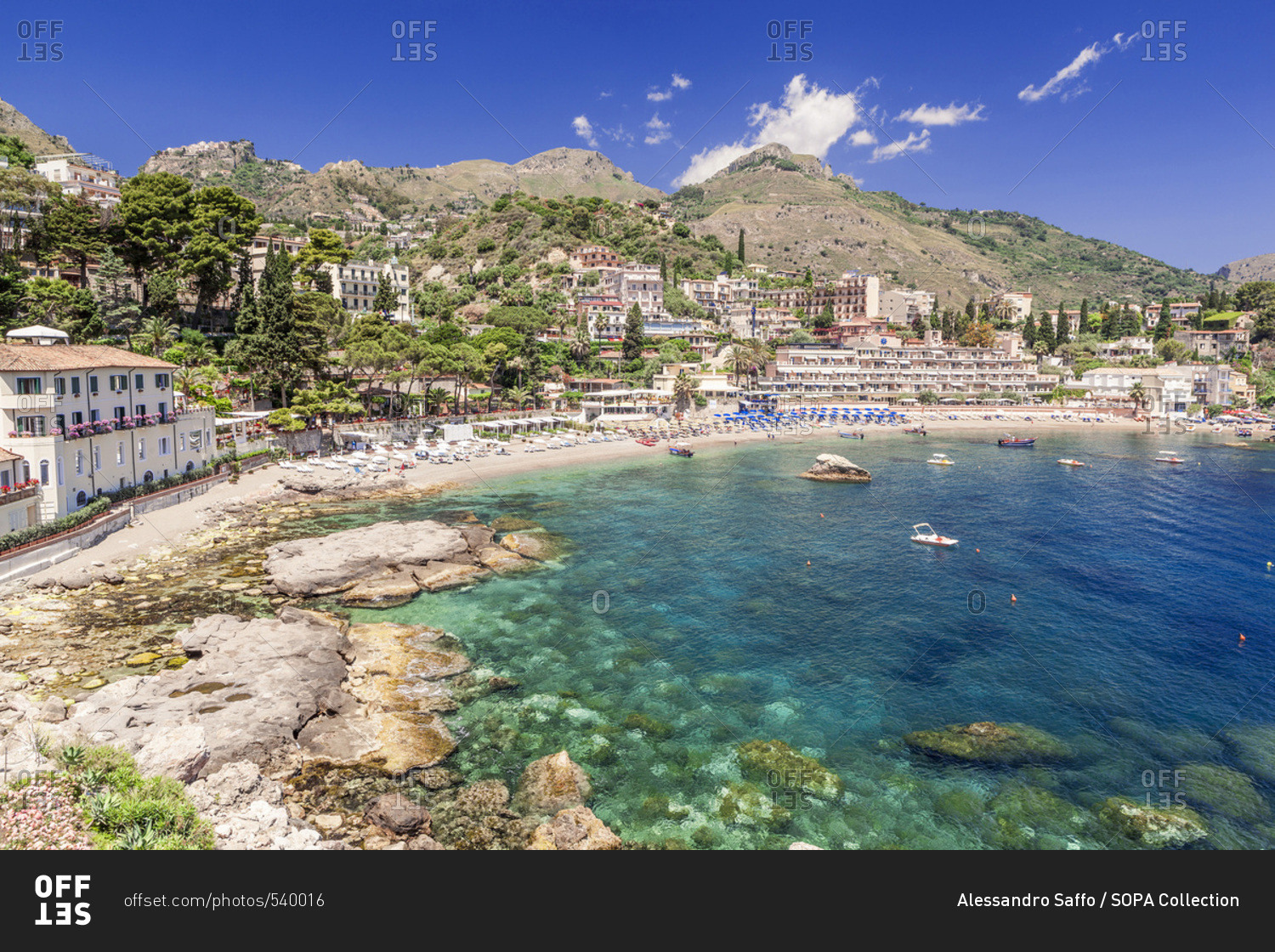 Italy, Sicily, Messina district, Taormina, Mediterranean sea, Mazzaro
