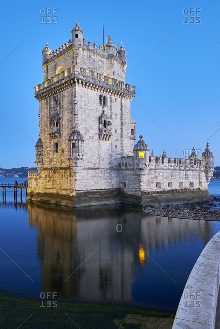 The Belem tower at dusk