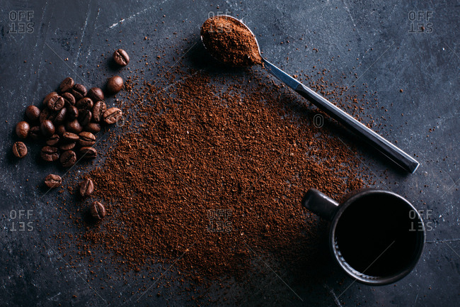 dark coffee grounds