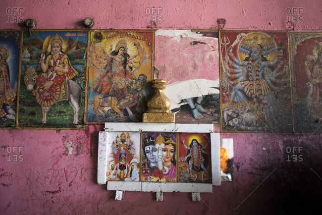 Kolkata, India - March 13, 2017: Posters of Hindu Goddesses in Kolkata, India