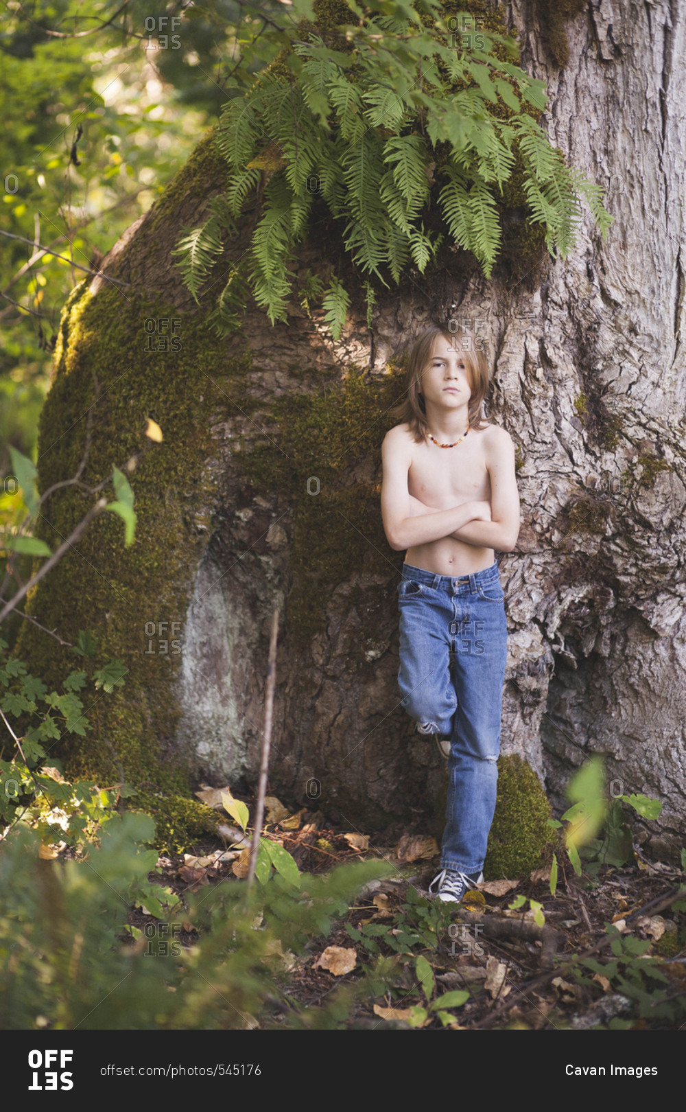 Portrait Of Shirtless Boy W