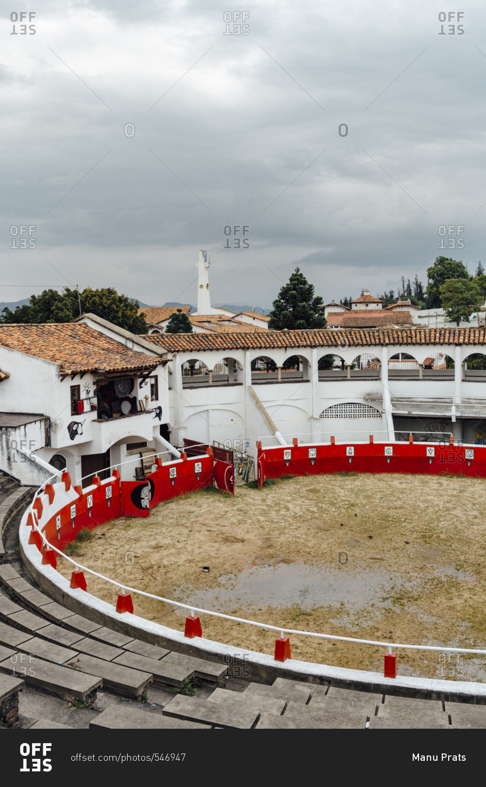 Guatavita , Colombia - March 19, 2017: Guatavita bullfighting arena, at Guatavita Village, Colombia