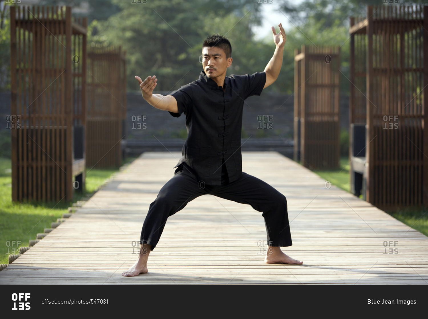 Man Practicing Martial Arts