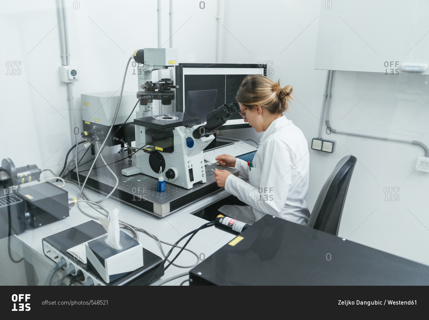 Laboratory Technician Working In Modern Lab Stock Photo OFFSET   Offset 548521 