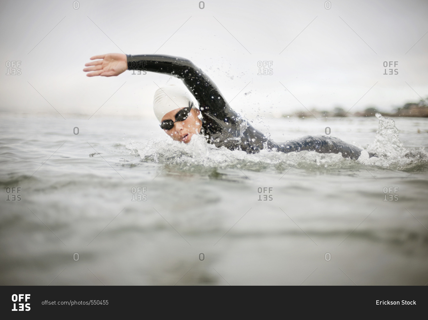 Person swimming in the ocean