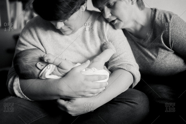 Moms gazing at their baby