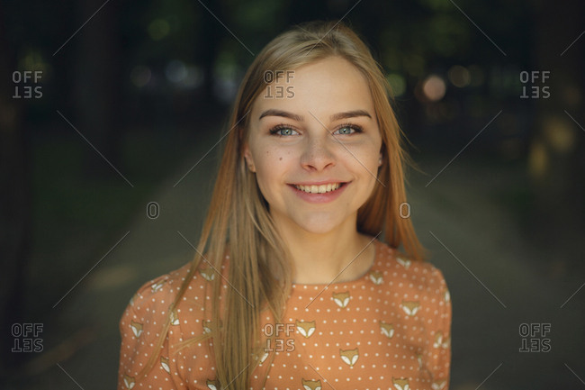 Portrait of smiling Caucasian woman