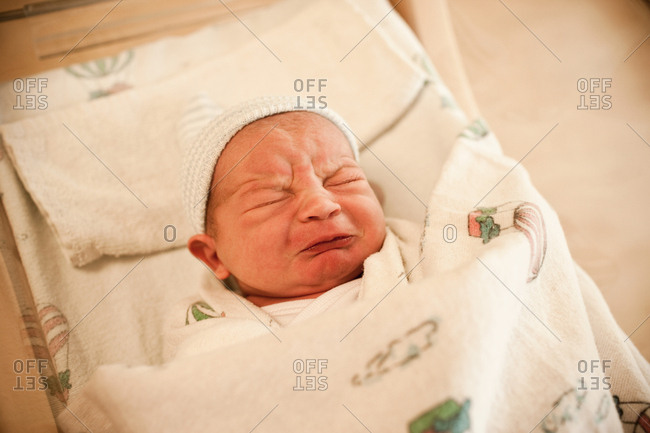 Newborn baby boy in hospital