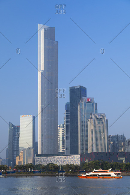 Yunnan, China - February 12, 2017: CTF Finance Centre (world?s 7th tallest building in 2017 at 530m), Tianhe, Guangzhou, Guangdong, China