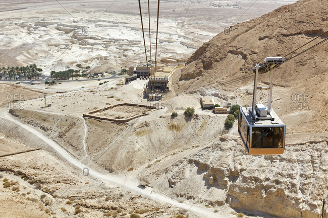 Israel, Masada The cablecar ascending to the mountain top