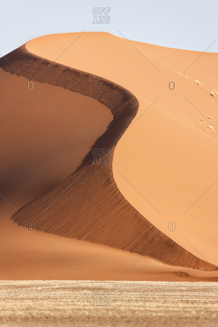 Africa, Namibia, Namib Desert, Namib-Naukluft National Park, Sossusvlei. Sculpted red dune portrait.