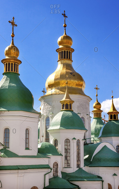 Saint Sofia Cathedral, Sofiyskaya , Kiev, Ukraine. Saint Sophia is oldest Cathedral and Church in Kiev. Saint Sofia was built by King Yaroslov the Wise in 1037.