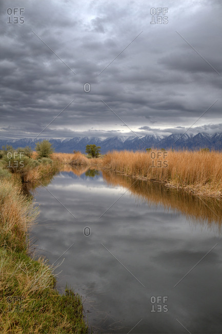 USA, California, Sierra Nevada Mountains. Stormy spring day in Owens Valley.