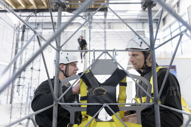 Transmission tower engineers training in training facility